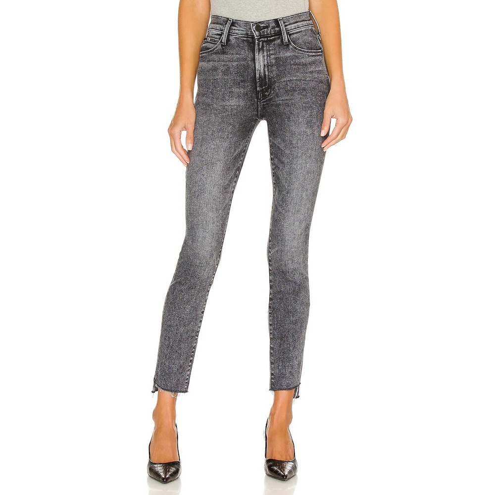MOTHER Stunner Zip Ankle Step Fray Skinny Jeans Train Stops 25 26 $238